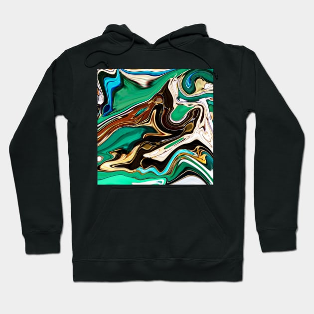 Green Abstract marble Hoodie by Tshirtstory